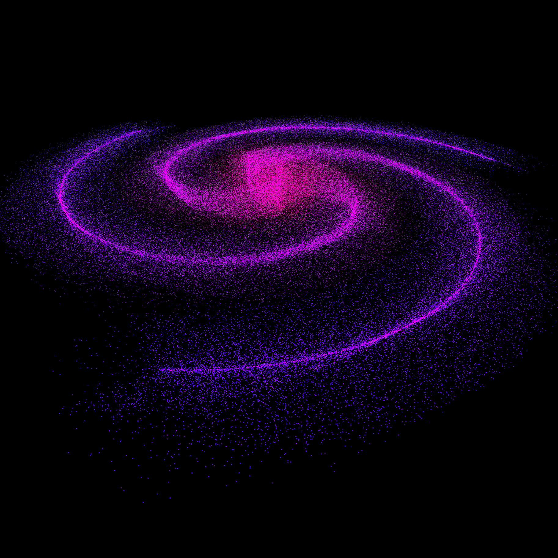 Spiral galaxy consisting of lots of particles