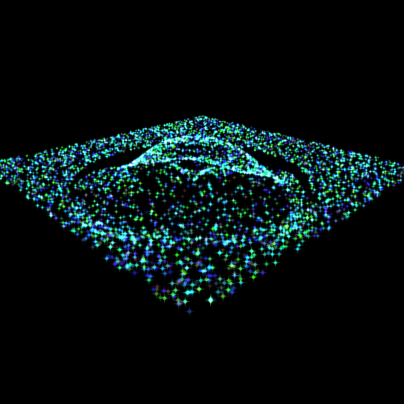 Concentric waves forming on a surface of particles